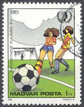 Hungria 1985 Scott 2919 Sello * Comic Futbol Femenino 1Ft Hongrie Magyar Posta Ungarn Hungary Ungheria Hongarije Mi.3751 Yv.2977 